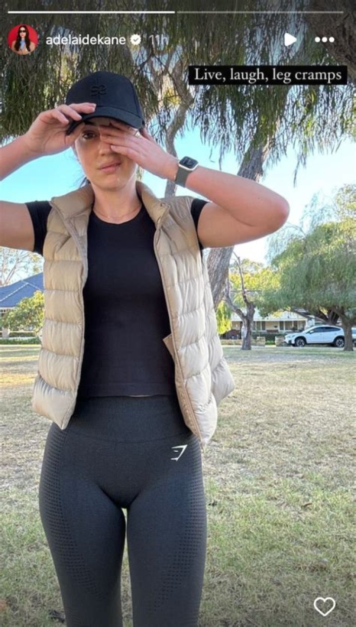 Adelaide Kane in Workout Gear Says "Live, Laugh and Leg Cramps"