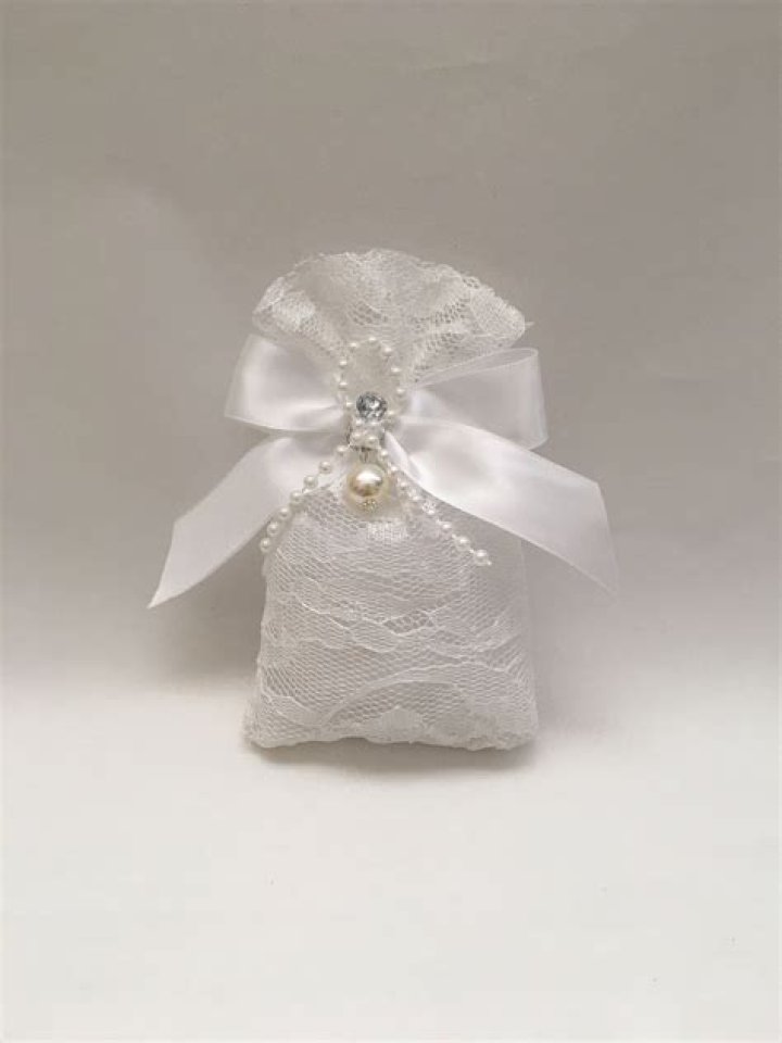 Satin Pouch and Tulle Wedding Bomboniera — Blessed Celebration